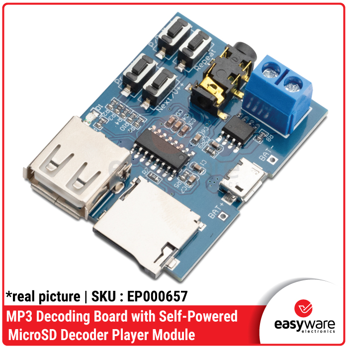 Modul MP3 Decoder Player dengan MicroSD - Support Bluetooth &amp; USB (Chipset JL)