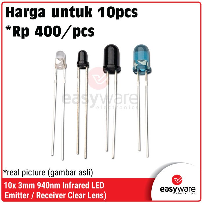 [10 PCS] 3mm 5mm IR LED Diode Transimitter Receiver 940nm Infrared Photodiode Phototransistor Photo Dioda