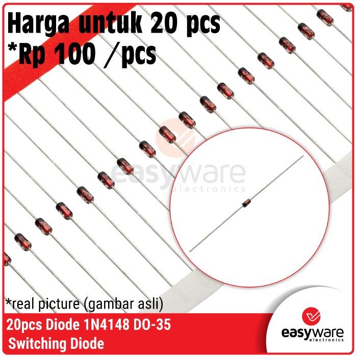 [20 PCS] Diode 1N4148 DO-35 Small Signal Fast Switching Diode – Varian Tape &amp; Reel / Standard