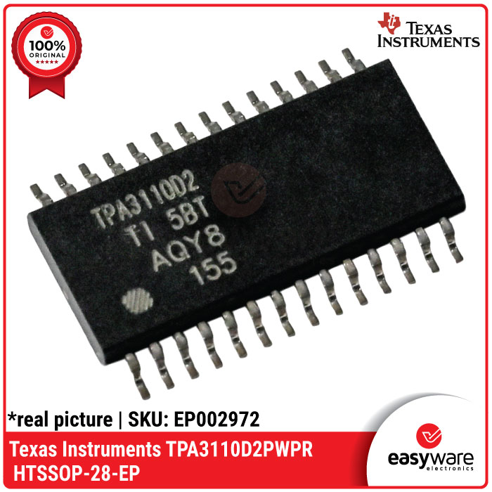 IC TPA3110D2 TI SMD IC OP AMP Texas Instruments TPA3110D2PWPR HTSSOP-28-EP ORIGINAL IC Audio Amplifier 2 Channel Class D