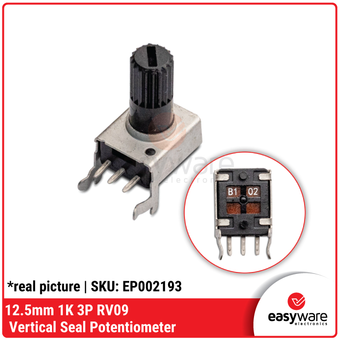 Potensiometer RV09 1K Ohm 20mm Horizontal Sealed Mono Potentiometer WH09