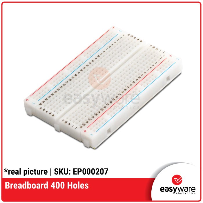 Breadboard 400 Holes – Papan Prototyping Tanpa Solder untuk Arduino & Proyek Elektronik