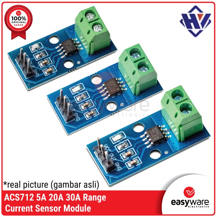 ACS712 Current Sensor Module 5A 20A 30A – Sensor Arus AC DC for Arduino