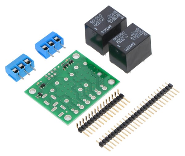 Pololu Basic 2-Canali SPDT Relay Carrier con Relè 12VDC (Kit Parziale) Modulo Relè 2-Canali