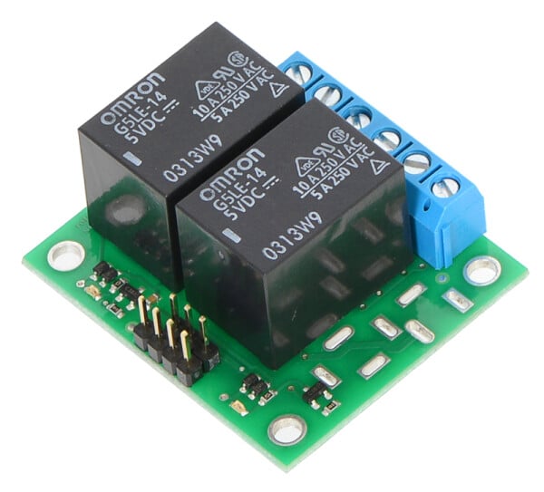 Pololu Basic 2-Channel SPDT Relay Carrier con Relè 5VDC (Assemblato) Modulo Relè 2 Canali
