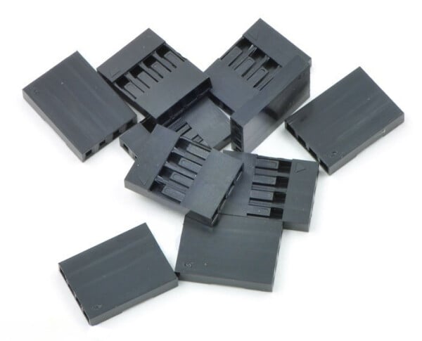 0.1" (2.54mm) Crimp Connector Housing: 1x4-Pin 10-Pack for Pre-Crimed Terminals