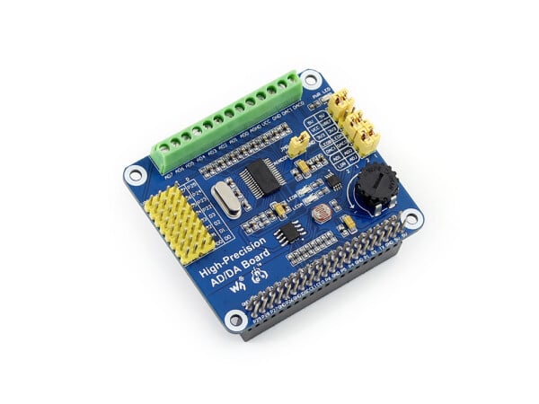 Waveshare High-Precision AD DA Expansion Board ADS1256 DAC8532 for Raspberry Pi