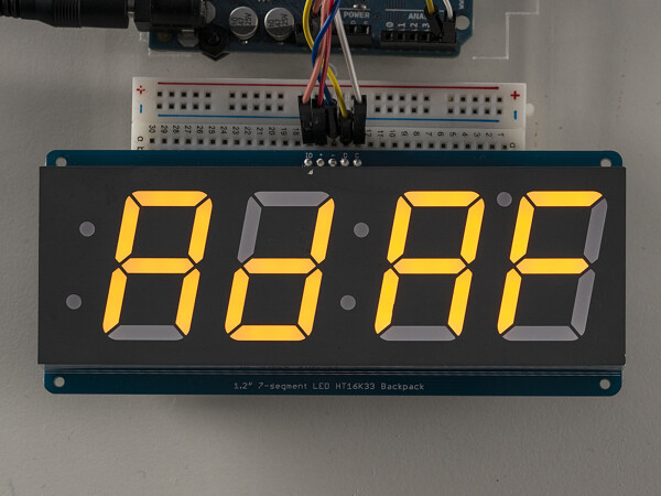 Adafruit 1.2inch 4-Digit 7-Segment Display with I2C Backpack Yellow for Arduino 1269