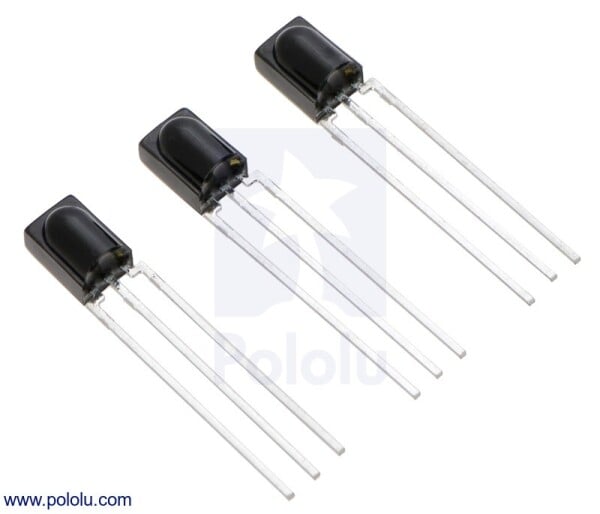 Pololu Vishay TSSP58P38 IR Detector Module, 38kHz, Automatic Gain (3-Pack)
