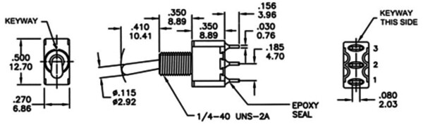 Toggle Switch: 3-Pin, SPDT, 5A