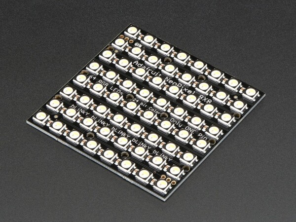 Adafruit NeoPixel 8x8 NeoMatrix con 64x LED RGBW Bianco Caldo ~3000K
