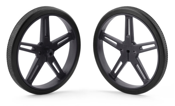 Pololu Plastic Wheel 70x8mm Pair Black for Micro Metal Gearmotors 1425