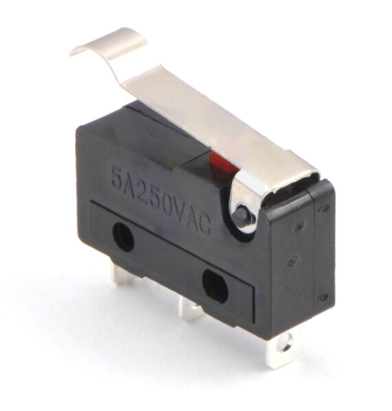 Pololu Snap-Action Switch with 15.6mm Bump Lever: 3-Pin, SPDT, 5A 1405