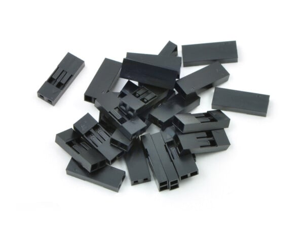 0.1" (2.54mm) Crimp Connector Housing: 1x2-Pin 25-Pack for Pre-Crimed Terminals