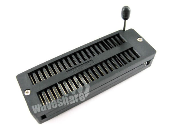 Waveshare DIP 40 Pin ZIF Socket (Black) IC Test & Burn-in Socket for DIP40 package