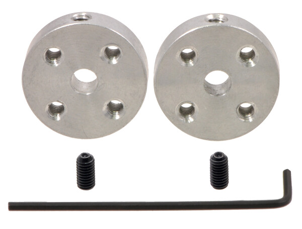 Pololu Universal Aluminum Mounting Hub for 4mm Shaft #4-40 Holes (2-Pack) 1081