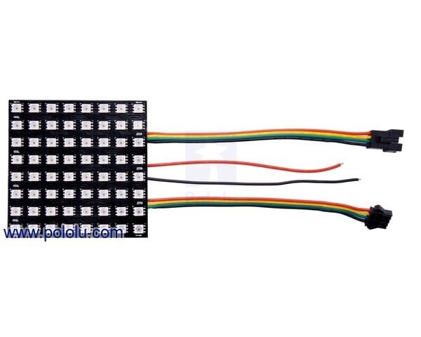 Pannello flessibile Pololu Addressable RGB 8x8-LED 5V Griglia 10mm SK9822