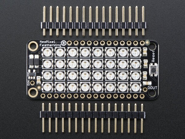 Adafruit NeoPixel FeatherWing with 4x8 RGB LED Add-on for All Feather Boards 2945
