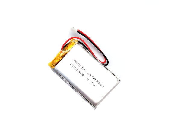 LiPo Akku Lithium-Ion Polymer Batterie 3,7V 2000mAh mit JST-PHR-2 Stecker LP803860