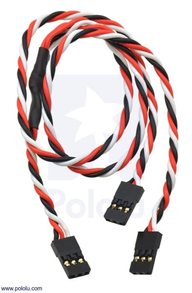 Twisted Servo Y Splitter Cable 3Pin length 12"(300mm) Female - 2x Female 2164