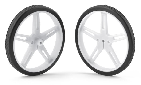 Pololu Plastic Wheel 70x8mm Pair White for Micro Metal Gearmotors 1429