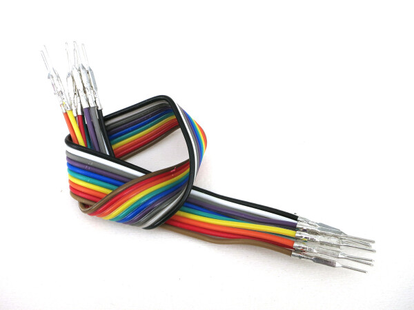 V- TEC Jumper Wires Pre-crimped Terminals Rainbow Assortment Male-Male 20cm