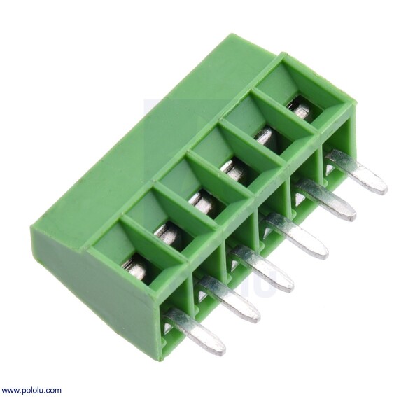 Screw Terminal Block: 6-Pin, 0.1 inch Pitch, Side Entry
