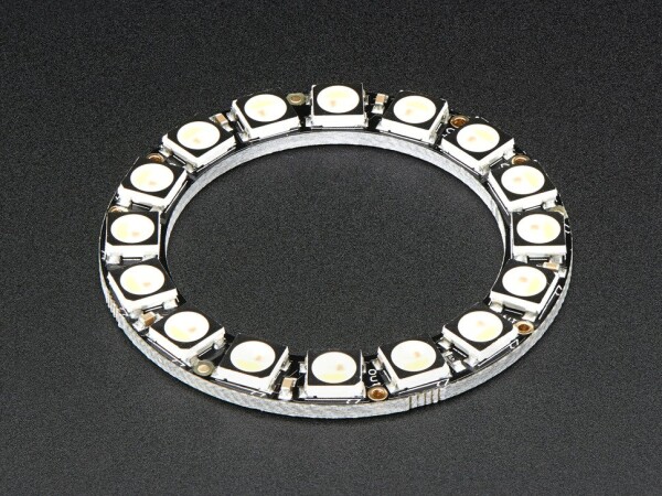 Adafruit NeoPixel Anello 16x 5050 RGBW LED con Driver Integrati Bianco Freddo ~6000K