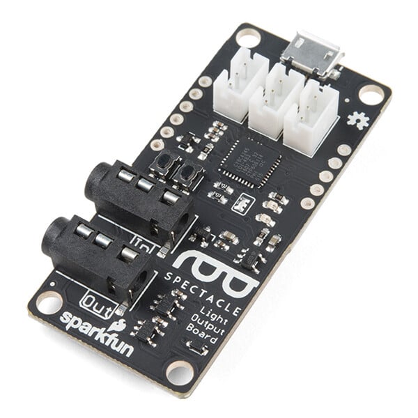 Sparkfun Spectacle Light Board 3x3Pins JST-0,25mm Controlla LED 2 x 3,5mm TRRS Jack