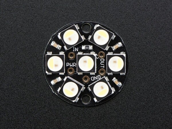 Adafruit NeoPixel Jewel 7x 5050 RGBW LED Bianco Freddo con Driver Integrati 6000K
