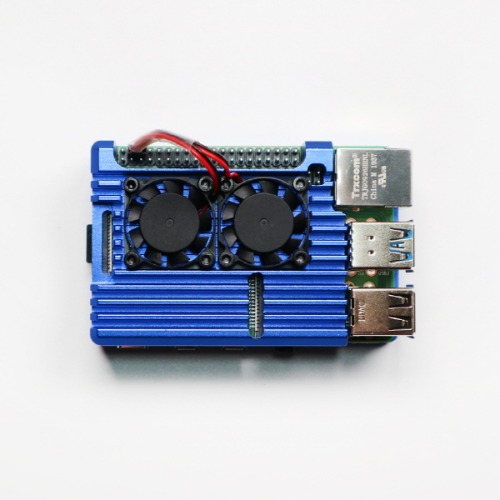 라즈베리파이4 듀얼 쿨러 케이스 블루 RBP-016