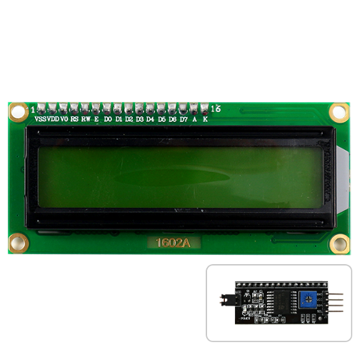 아두이노 LCD 16x2 4핀(I2C제어) 디스플레이 모듈 (노란색 백라이트) 1602