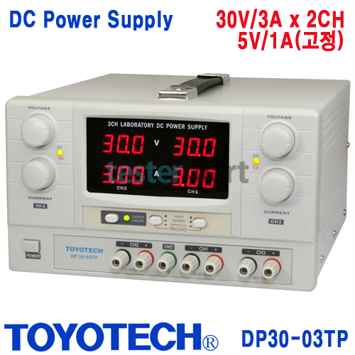 DC전원공급기 DP30-03TP, 30V/3A x 2CH, 5V/1A, DC Power Supply