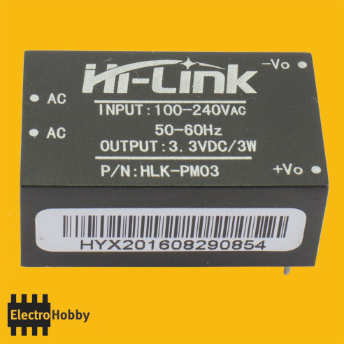 HLK-PM03 AC-DC 3.3V-3W 0,9A