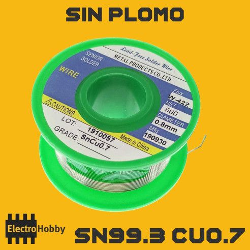 Estaño sin plomo 1mm 50gr