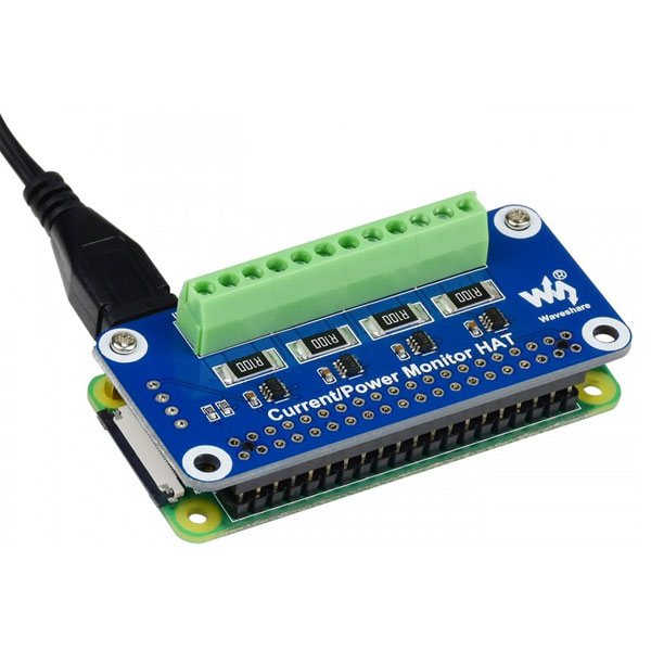 4-ch Current/Voltage/Power Monitor HAT Raspberry Pi - I2C/SMBus