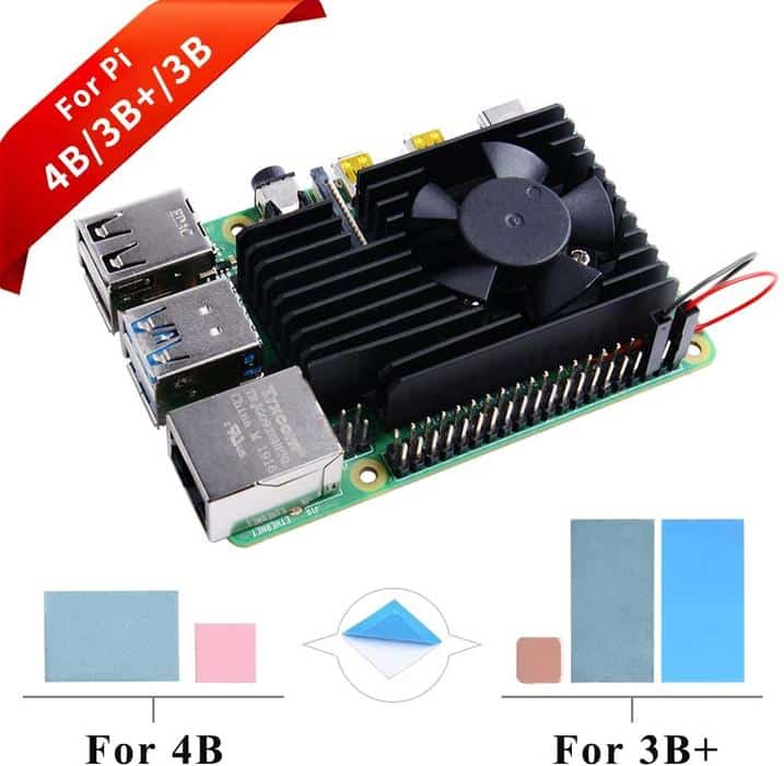 Aluminum Heatsink Cooling Kit voor Raspberry Pi 5/4B/3B/3B+