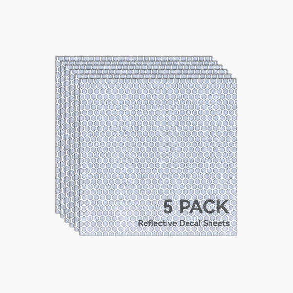 Bambu Lab Reflecterende Stickerfolie - Lichtgrijs - 300x300 mm - 5 stuks