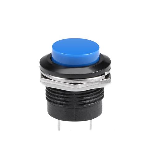 16mm Panel Mount puls push button - Blauw