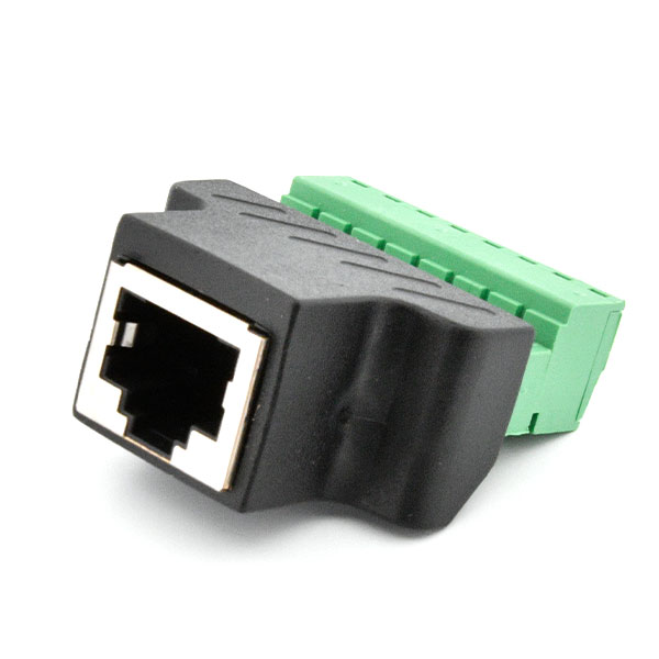 Female Ethernet RJ45 naar 8 pin terminal