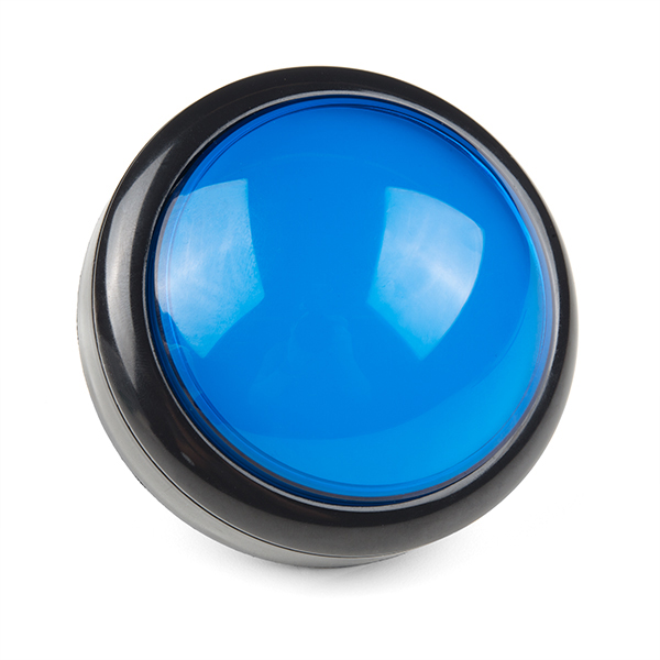 Grote Arcade knop met LED - 100mm Blauw