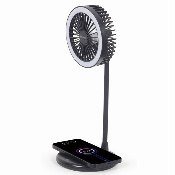 Bureaulamp met ventilator en draadloze oplader 10 Watt