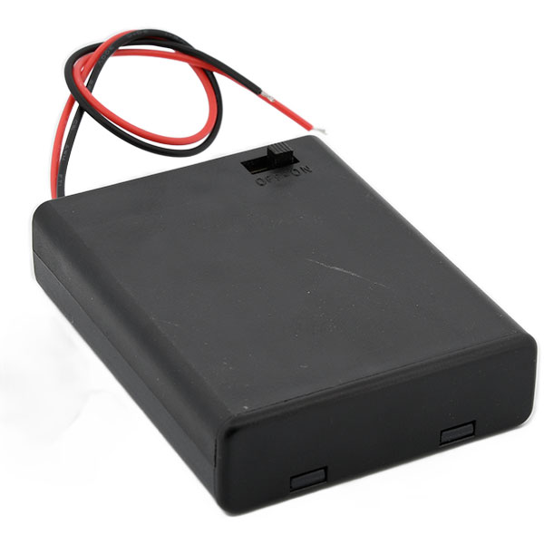 Batterij houder 4x AAA - met deksel en schakelaar