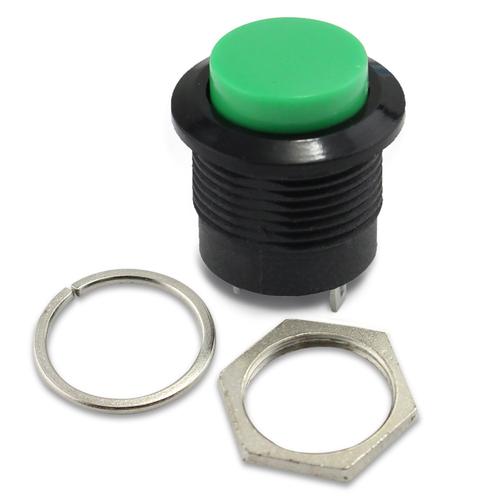 16mm Panel Mount puls push button - Groen
