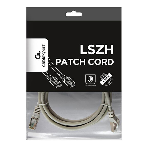 CAT6A S/FTP Patchkabel LSZH - 2M - Grijs