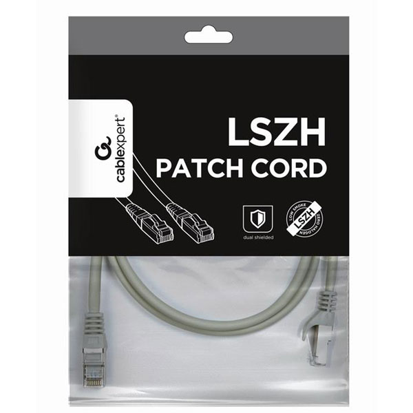 CAT6A S/FTP Patchkabel LSZH - 1M - Grijs