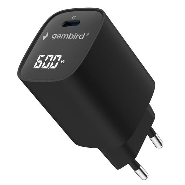 60W USB-C snellader - LCD - Zwart