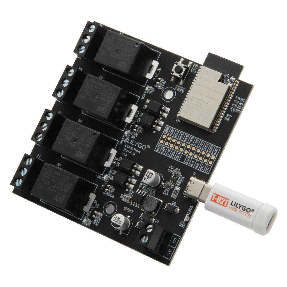 LILYGO TTGO T-Relay Esp32 4 lü Röle Kartı Ve T-U2T USB
