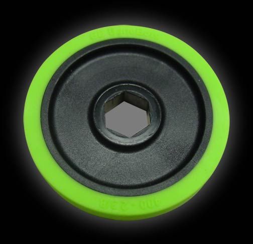 BaneBots Wheel 1-7/8'' x 0.4'', 1/2'' Hex Mount 30A Black/Green | BaneBots Tekerlek 48x10mm