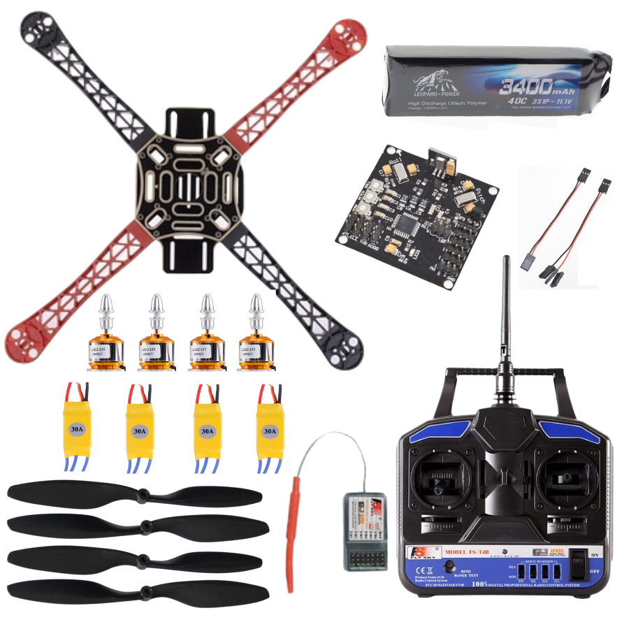 F450 Drone Seti Combo Paket 4 kanal kumanda ve KK Uçuş Kartlı